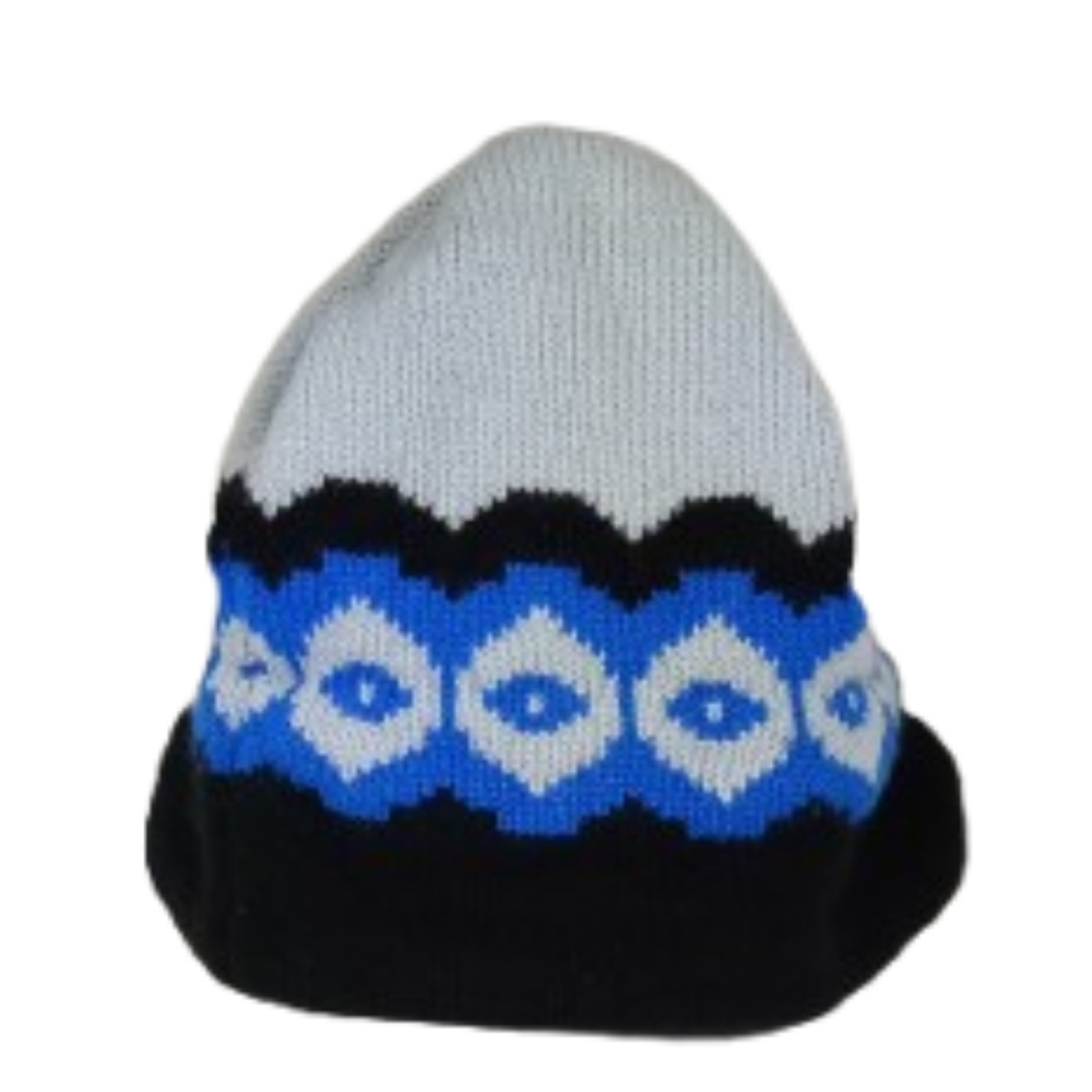 The Mews Polartec Gray and Blue Knit Beanie